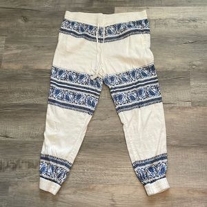 Loft size M blue and white linen jogger!